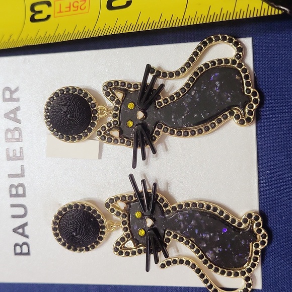 BaubleBar Black and Gold Cat Earrings - Picture 5 of 5